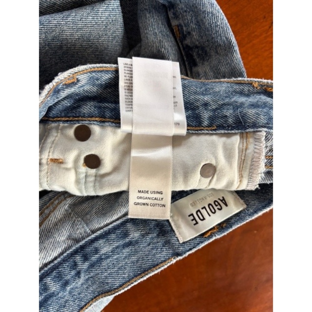AGOLDE 90s Pinch Waist High Rise Straight Leg Jeans Light Blue Denim Size 26 - Picture 11 of 16